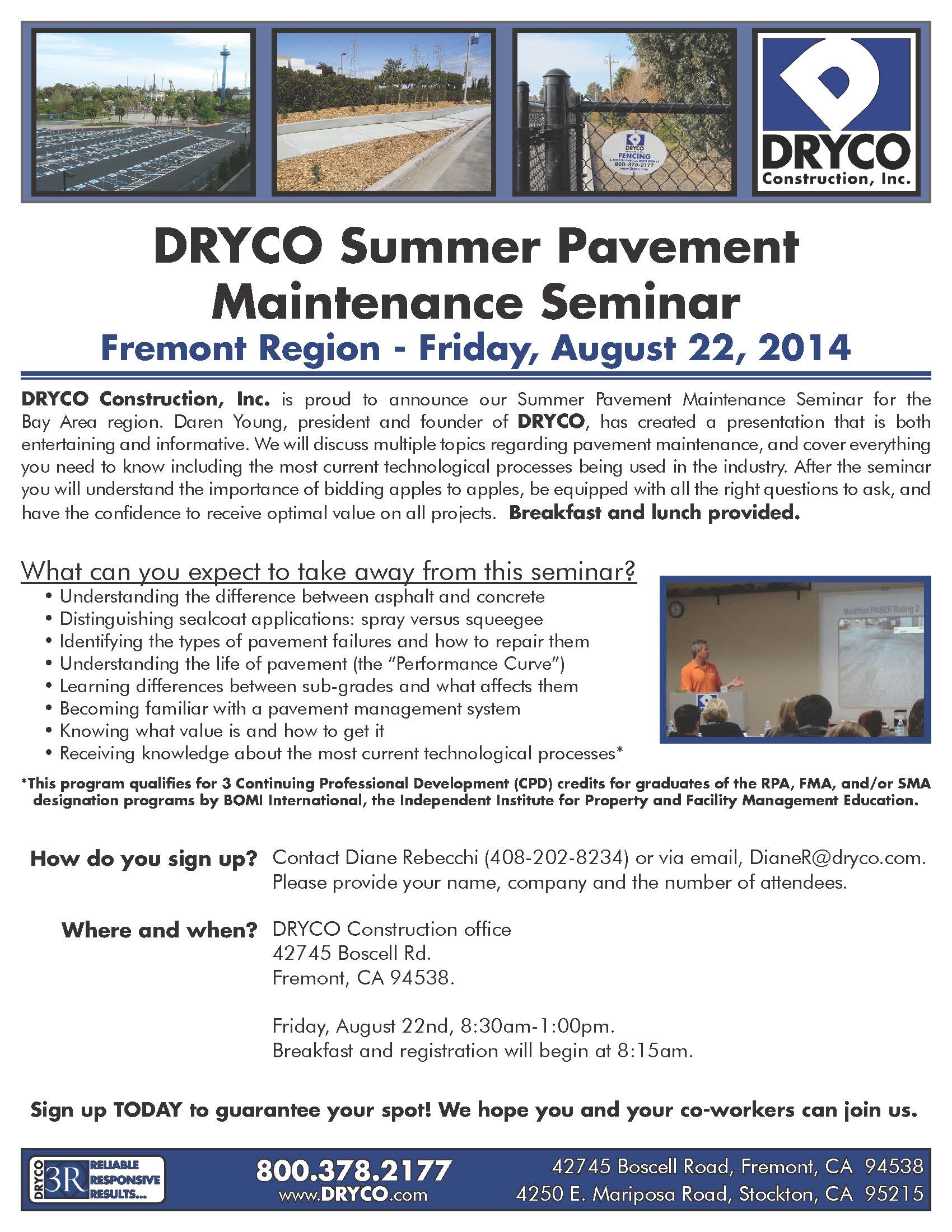 DRYCO Fremont Summer 2014 Paving Seminar