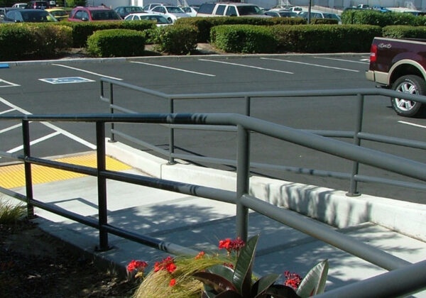 ada compliant railing along steps