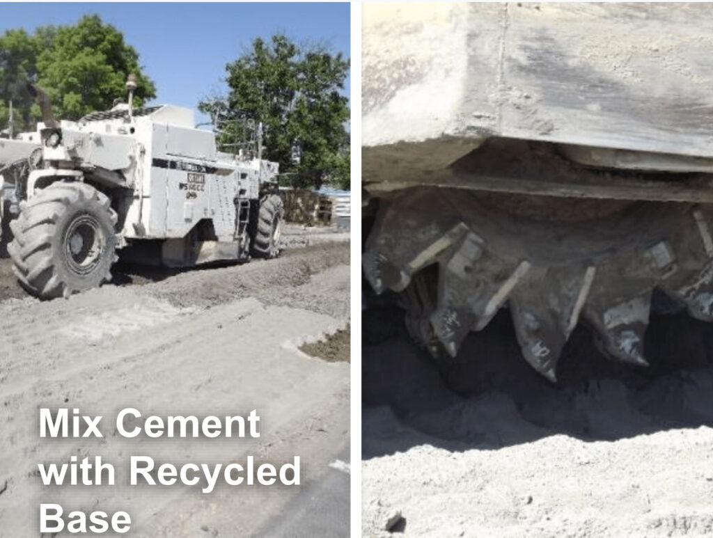 mix cement with recycled base
