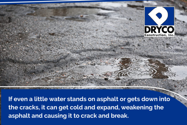 allowing water into asphalt weakens it
