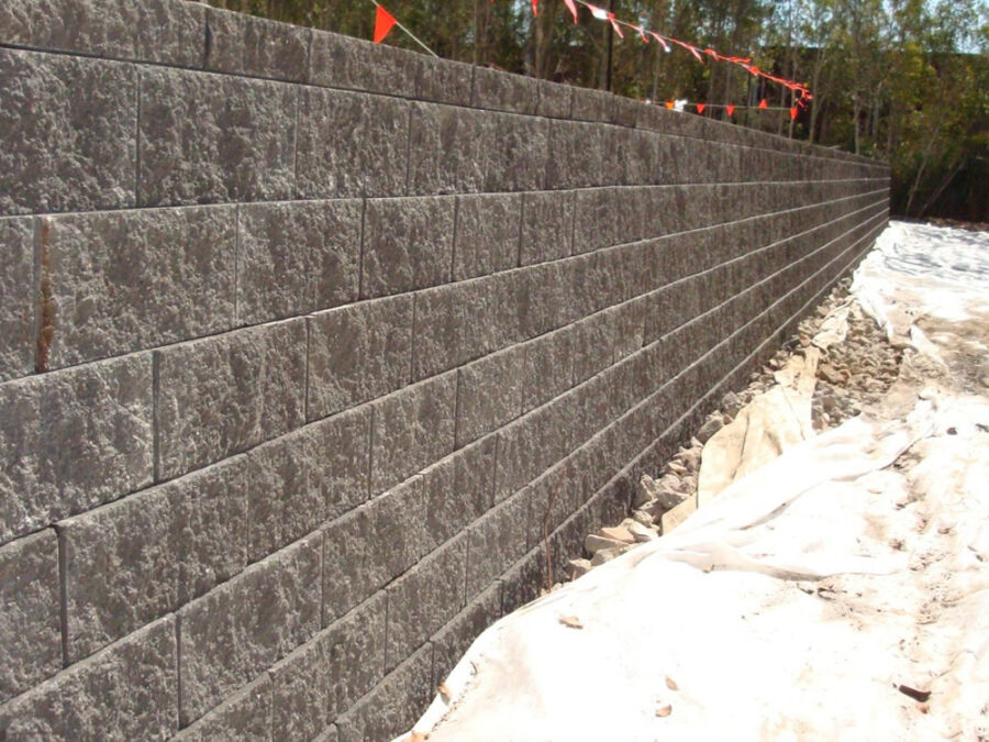 A concrete block retaining wall from DRYCO.