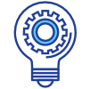 light bulb with gear graphic