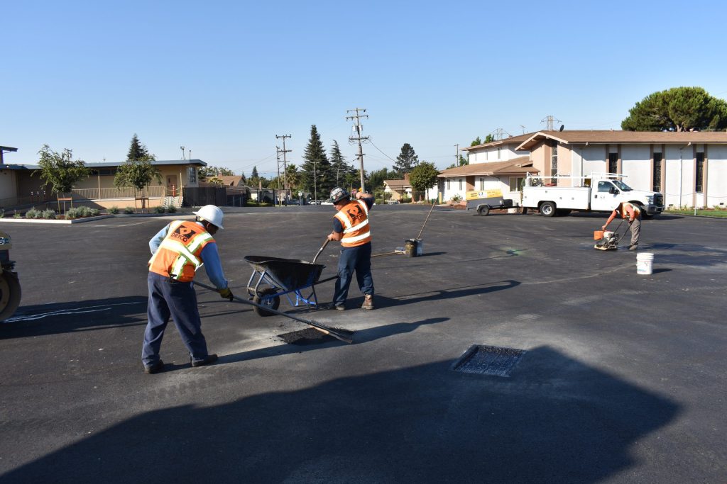 Blog 12 The DRYCO team performing some pavement maintenance in the Bay Area.