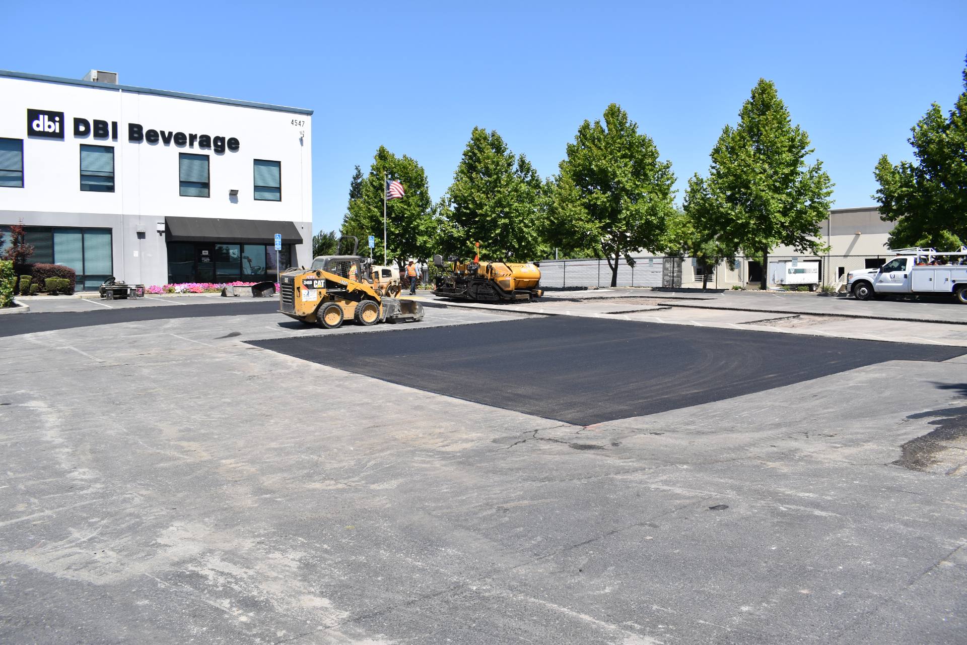Asphalt Patching Projec An asphalt parking lot patch at an industrial site in California that DRYCO completed.