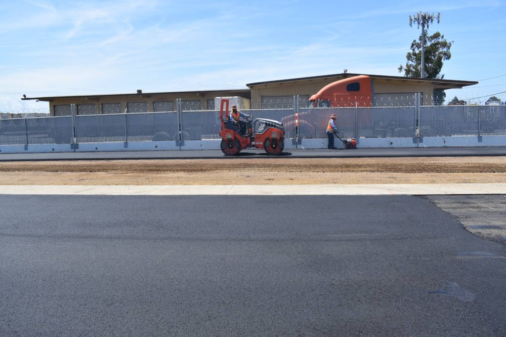 The DRYCO team working on an asphalt project for a property manager client in California.