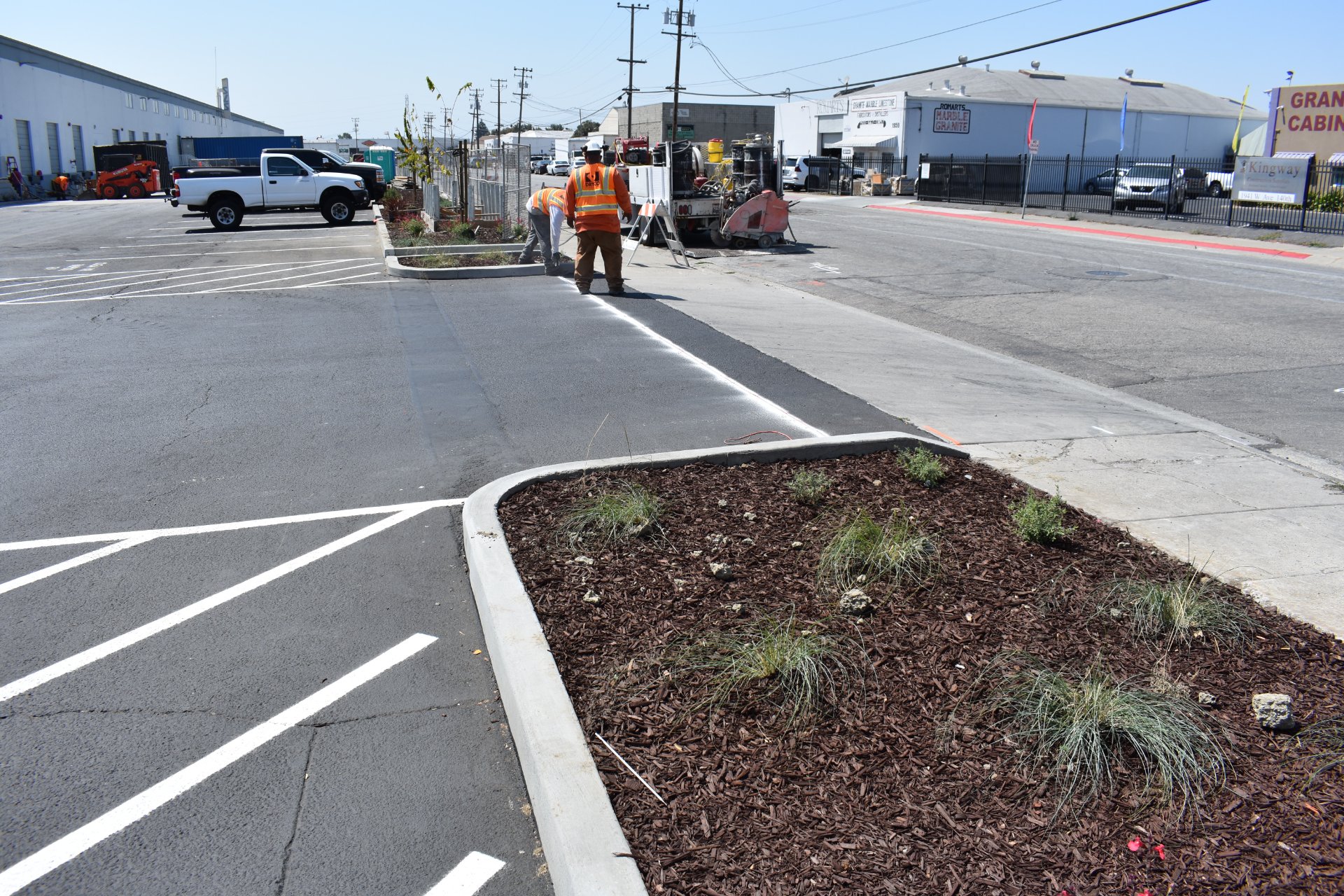 A Concrete Curb in the Bay Area A concrete curb that DRYCO poured in a parking lot in the Bay Area.